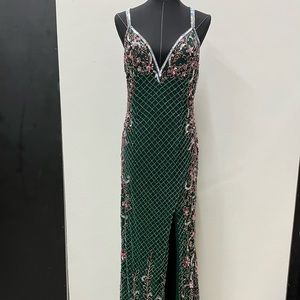 Green Primavera formal gown, size 14